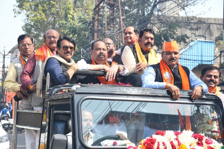 भाजपा जिला अध्यक्ष ने स्वागत रैली के साथ पार्टी कार्यालय पहुंचकर संभाला पदभार