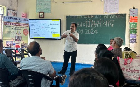 सी एम राइज विनोबा रतलाम में हुआ अकादमिक संवाद : उप प्राचार्य गजेंद्र सिंह राठौर ने किया इनोवेशन पर संवाद : 30 शिक्षकों ने की संवाद में भागीदारी