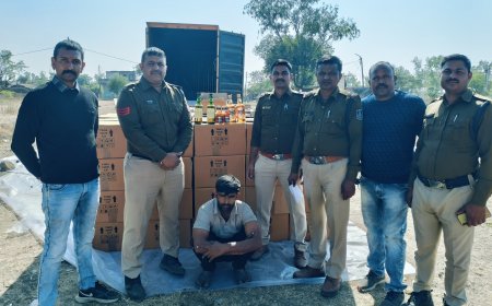 रतलाम पुलिस की बड़ी कार्रवाई : कंटेनर वाहन से  510 पेटी अवैध शराब जब्त, हरियाणा से महाराष्ट्र ले जाई जा रही थी अवैध शराब