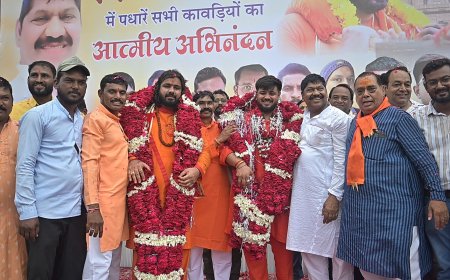 भैरव बाबा का पूजन कर निकली भव्य निष्ठा कावड़ यात्रा : शहर से लेकर जिले की सीमा तक हुआ धूमधाम से स्वागत : हजारों की संख्या में भक्तों ने लगाए भोलेनाथ के जयकारे