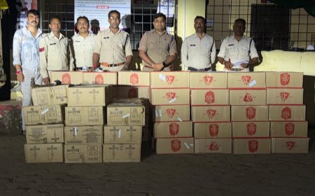 रतलाम पुलिस की अवैध शराब के खिलाफ बड़ी कार्यवाही :फोरलेन हाइवे पर पिकअप वाहन से 192 पेटी अवैध शराब जप्त