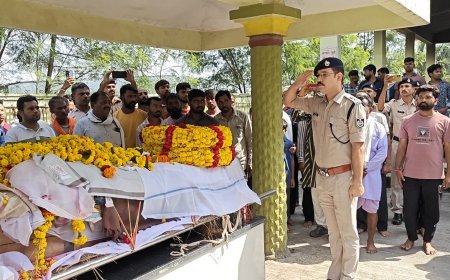उज्जैन पुलिस में पदस्थ रहे उप निरीक्षक मदनलाल निनामा को राजकीय सम्मान के साथ अंतिम विदाई