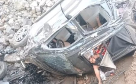 दिल्ली–मुंबई एक्सप्रेस-वे पर भीषण हादसा : खाई में गिरी कार, 15 साल के बच्चे सहित 5 लोगों की दर्दनाक मौत