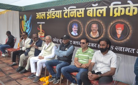 आईटीआई मैदान पर पांच दिवसीय ऑल इंडिया टेनिस बॉल क्रिकेट स्पर्धा का शुभारंभ : देशभर की 16 टीमें ले रही हैं भाग