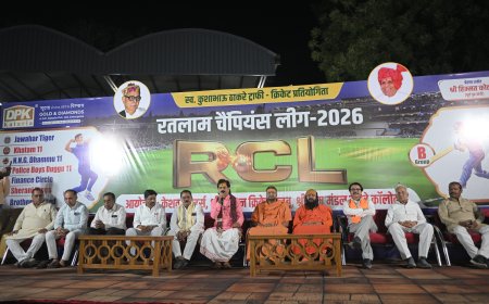 रतलाम चैंपियन लीग (आरसीएल) सीजन 4 वर्ष 2026 की आतिशबाजी के साथ भव्य शुभारंभ हुआ : हिंद टाइटंस ने 62 रनो का लक्ष्य मात्र 16 गेंदों में बनाकर रिकॉर्ड जीत दर्ज की