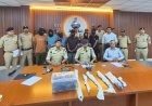 सर्राफा बाजार में डकैती की साजिश नाकाम : अंतरराज्यीय पारदी गैंग के 6 बदमाश हथियारों सहित गिरफ्तार