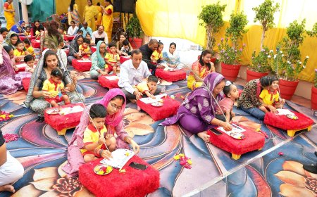 गुरु रामदास पब्लिक स्कूल में धूमधाम से हुआ ‘विद्यारंभ संस्कार : नन्हे विद्यार्थियों ने रखा शिक्षा के मंदिर में पहला कदम