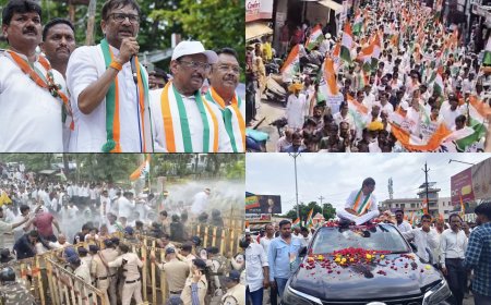 महंगाई और किसान समस्याओं को लेकर कांग्रेस का जनआक्रोश प्रदर्शन : बैरिकेड्स तोड़े, पानी की बौछारों के बीच डटे रहे कार्यकर्ता