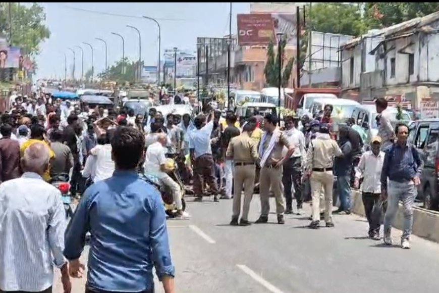 सड़क हादसा या साजिश : सड़क हादसे में युवक की मौत के बाद चक्काजाम : परिजनों ने जताई हत्या की आशंका