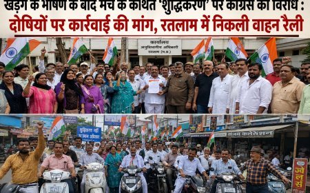 हल्द्वानी में मंच के कथित ‘शुद्धिकरण’ के विरोध में कांग्रेस की वाहन रैली : एसडीएम को सौंपा ज्ञापन