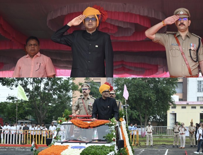 जिले में हर्षोल्लास से मनाई गई स्वतंत्रता की 79 वीं सालगिरह : कलेक्टर  कटेसरिया ने ध्वजारोहण कर परेड की सलामी ली