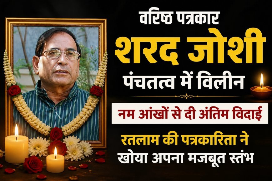 वरिष्ठ पत्रकार शरद जोशी पंचतत्व में विलीन, नम आंखों से दी अंतिम विदाई : रतलाम की पत्रकारिता ने खोया अपना मजबूत स्तंभ
