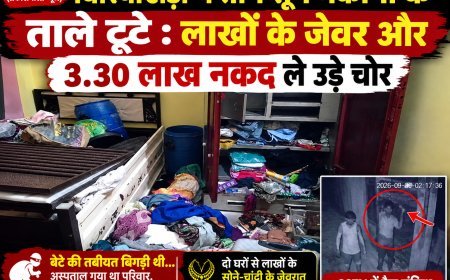 बिरियाखेड़ी में तीन सूने मकानों के ताले टूटे : लाखों के जेवर और 3.30 लाख नकद ले गए चोर : बेटी की शादी के लिए रखी रकम भी उड़ाई